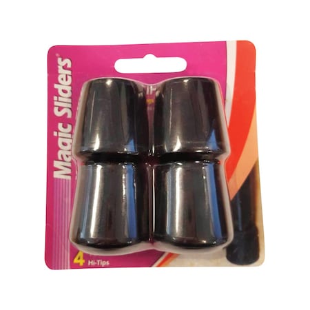 Magic Sliders Magic Sliders Rubber Leg Tip Black Round 1-1/8 in. W 4 pk 97595